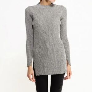Topshop Mock Neck Ribbed Sweater